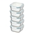Kit 5 Potes De Vidro Herméticos Quadrado 310ml
