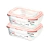 Kit 2 Potes De Vidro Herméticos Retangular 1050ml