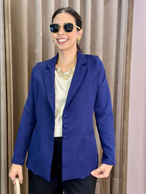BLAZER ALFAIATARIA AZUL MARINHO - comprar online