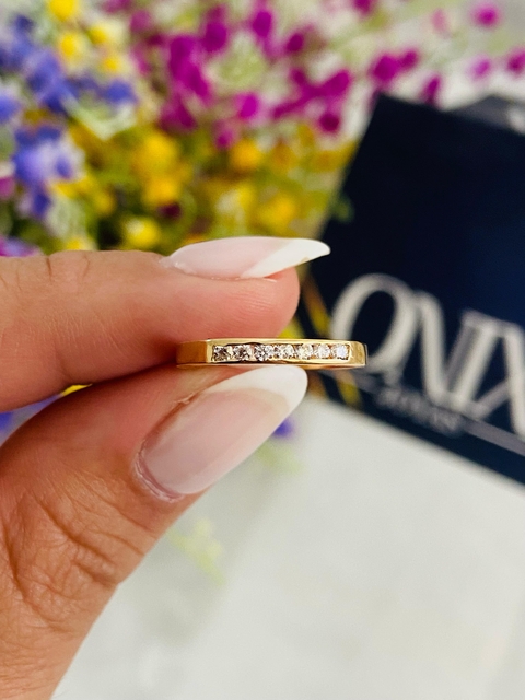 ANILLO 1/2 SINFIN CRISTALES ORO 18K - comprar online