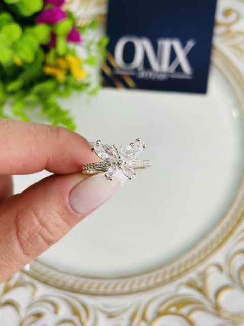 ANILLO MARIPOSA CUBIC BLANCO - comprar online