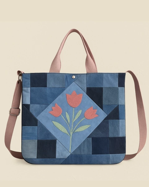 Bolsa Tulipa Denim - comprar online