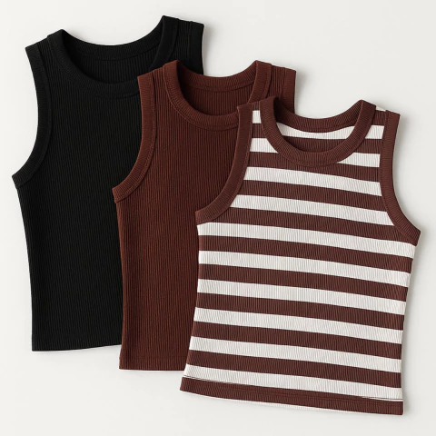 Kit 3 Blusas Feminina Ribana Algodão Premium