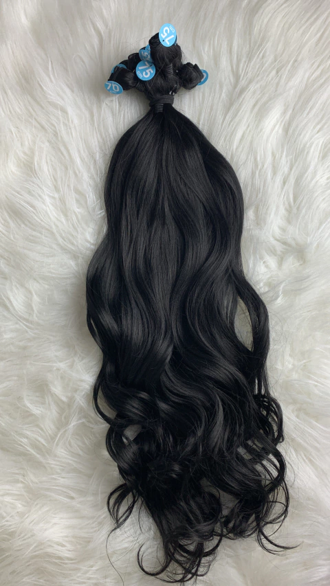 Preto ondulado - Tela fibra de colágeno (colocação fixa)