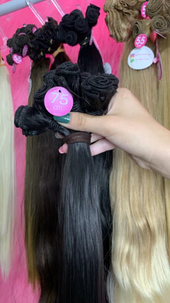 Tela fibra de colágeno castanho escuro liso 320g - 75cm (colocação fixa) #02 - Divashairbrasil