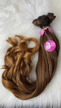 Tela fibra de colágeno castanho ombre mel ondulado 320g (colocação fixa) - comprar online