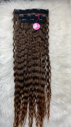 KIT 3 telas cacheado castanho com mechas bio fibra 75CM - comprar online