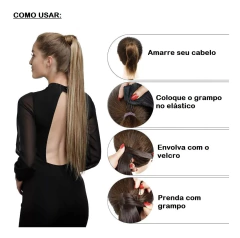 Rabo de cavalo Preto 70cm - loja online