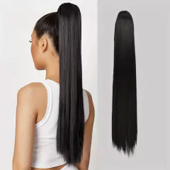 Rabo de cavalo liso castanho escuro #06 ( Velcro) 70cm