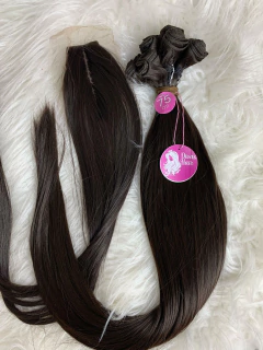 Tela fibra de colágeno castanho médio #04 liso 320g (colocação fixa) - Divashairbrasil