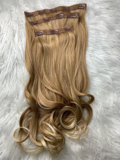 KIT 3 telas loiro ombre hair ondulado 65cm fibra de colágeno - comprar online