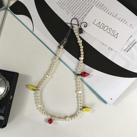 Colar Folheado 18k Pérolas I Love Fruit