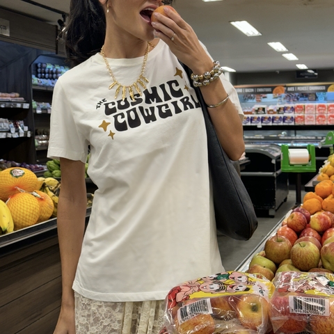 T-SHIRT BRANCA COSMIC COWGIRL