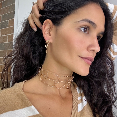 Choker Linhas Emaranhadas Dourada Vanessa - comprar online