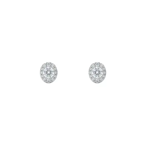 (P925) Brinco em Moissanite Ponto de Luz Oval