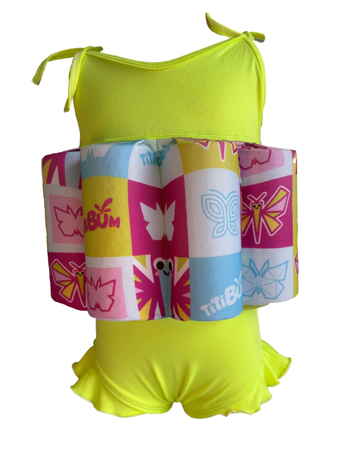 Roupa Flutuante - Bóia Infantil - Borboleta Neon -Alcinha