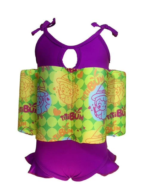 Roupa Flutuante - Bóia Infantil - Bruxinha Roxo - Alcinhas