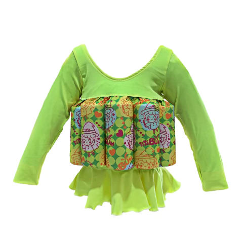 Roupa Flutuante - Bóia Infantil - Bruxinha Neon - Manga Longa