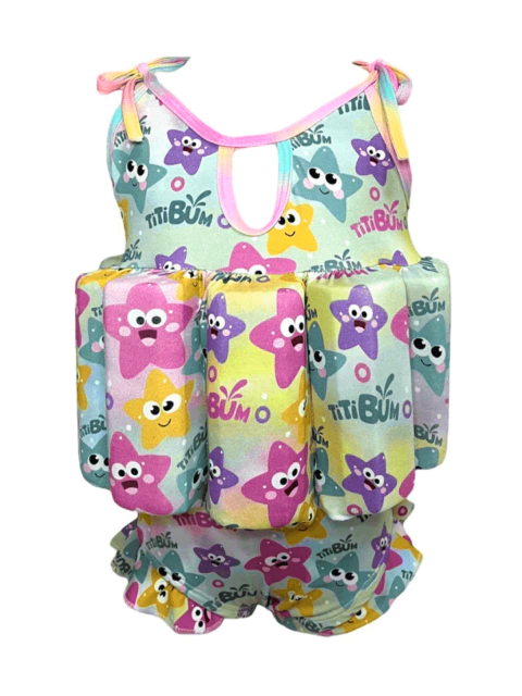 Roupa Flutuante - Bóia Infantil - Estrelinha Colorida - Alcinha