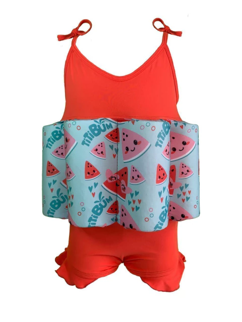 Roupa Flutuante - Bóia Infantil - Melancia Coral - Alcinha
