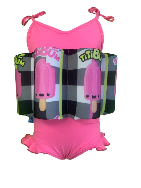 Roupa Flutuante - Bóia Infantil - Picolé Xadrez - Alcinha