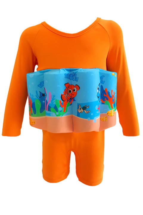 Roupa Flutuante - Bóia Infantil - Peixinho Laranja - Manga Longa