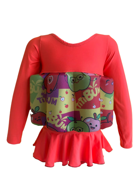 Roupa Flutuante - Bóia Infantil - Maçã - Manga Longa