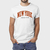 Camiseta masculina de algodão branca com estampa New York American na frente