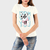 Camiseta Feminina de Algodão Dog Premium Off White Atacado