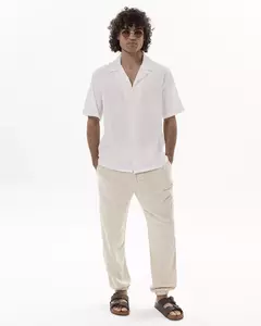 CAMISA DE LINO BARCELONA NEGRA/BLANCA - comprar online