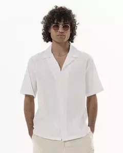 CAMISA DE LINO BARCELONA NEGRA/BLANCA