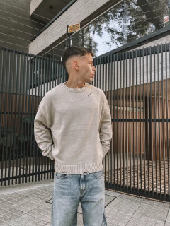 Sweater BoxyFit - Roturas Beige - comprar online