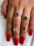 ANEL APARADOR SOLITÁRIO QUADRADO COLOR CRAVEJADO COM MICRO ZIRCÔNIA 18K