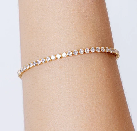 PULSEIRA RIVIERA CRISTAL 18K