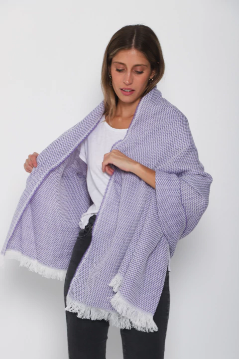 PASHMINA ACRILICO FRIZADO DIBUJO - comprar online
