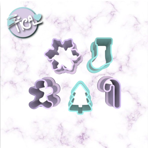 Set Mini cortantes navideños x5 - comprar online