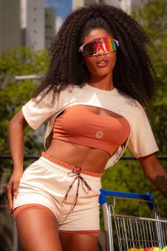 Conjunto Raíssa 3 peças - Arco-íris Moda Fitness