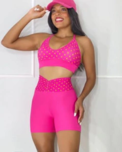 Conjunto Pink Poliamida encorpado zero transparência