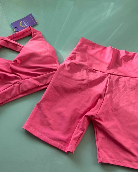 Conjunto Short Poliamida encorpado zero transparência