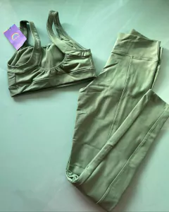 Conjunto Green Poliamida encorpado zero transparência - Arco-íris Moda Fitness