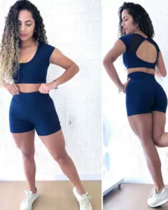 Conjunto short Poliamida encorpado zero transparência