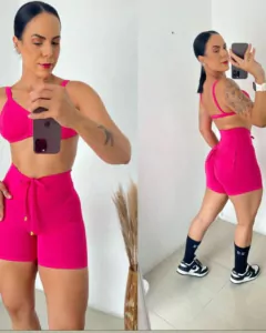 Conjunto Vibes Poliamida encorpado zero transparência - Arco-íris Moda Fitness