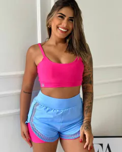 Conjunto 3 Peças Poliamida encorpado zero transparência - Arco-íris Moda Fitness