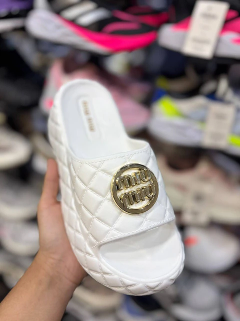 Chileno miu miu plataforma branco