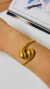 Bracelete gotas texturizado aço