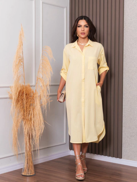 Vestido Chemise Feminino Midi 2572 - comprar online