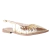 Sapato dourado Zambeze com couro macio e alça ajustável. Perfeito para elegância e conforto. Ideal para eventos especiais. Compre agora!