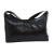 Bolsa feminina de couro legítimo ZAMBEZE, design bicolor elegante, bege e preto, com alça transversal versátil. Acabamento premium, durável e prática para o dia a dia.