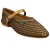 Sapatilha Mary Jane Bronze em tecido bordado com fivela dourada. Estilo retrô sofisticado e conforto para o dia a dia. Compre já na Zambeze!