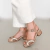 Sandália Feminina em Couro Estilo Retro Vintage Salto Médio EJ0013